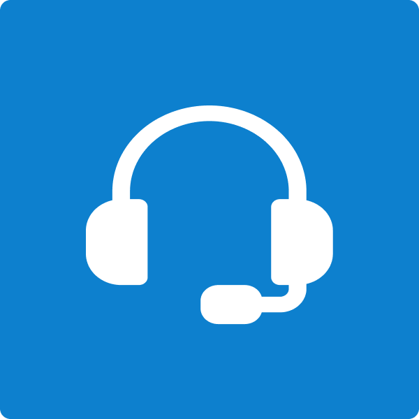 headset icon with blue background